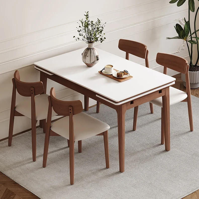 

Modern Simple Dining Table Solid Wood Extendable Romantic Unusual Aesthetics Table Comfortable Modern Special Muebles Furniture