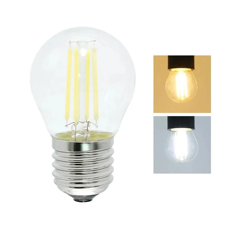 E14 Filament LED Light Bulb 2W 4W 6W Incandescent Bayonet Lamp G45 2700K Warm White Replacement 40W Rustic Clear Energy Class