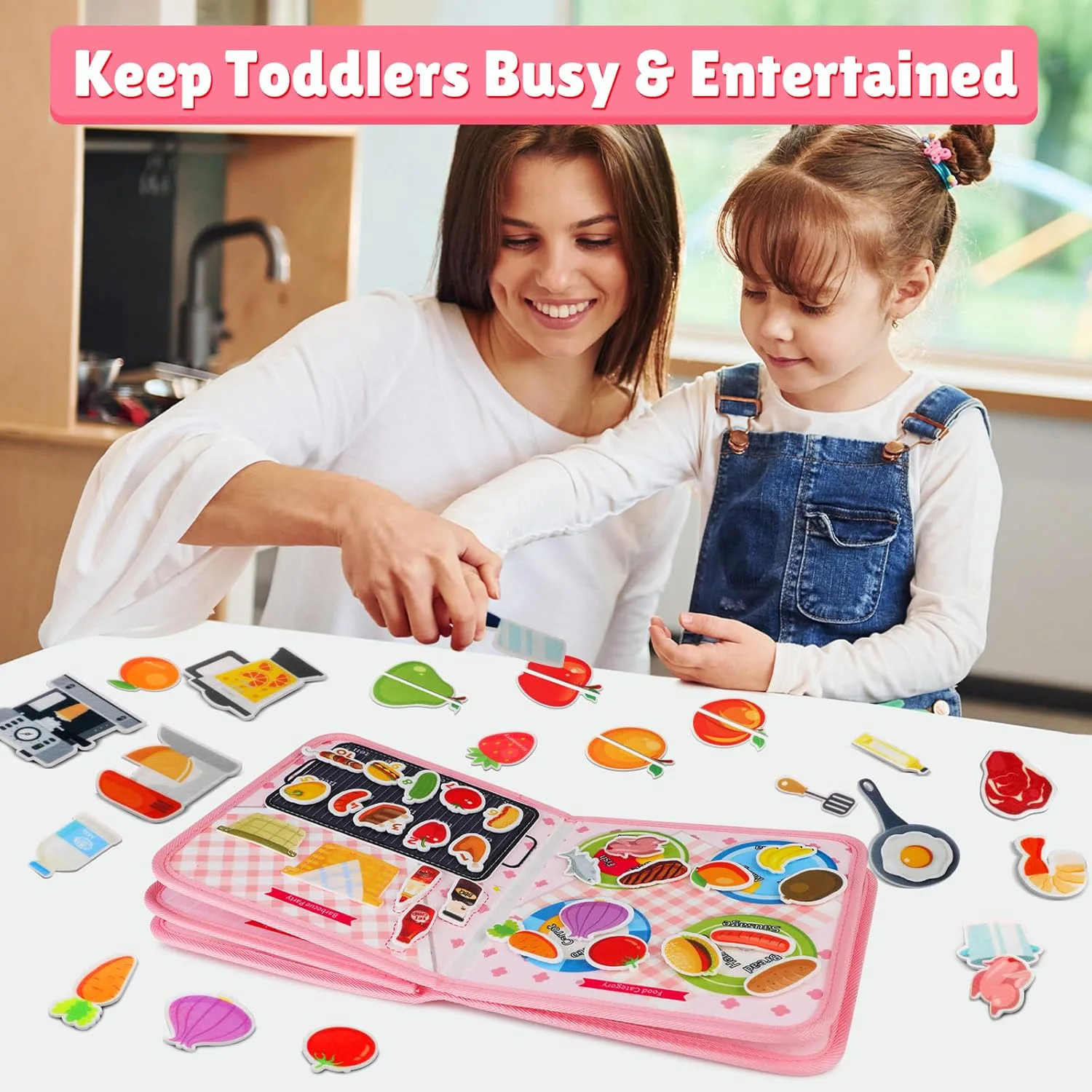 เด็กวัยหัดเดิน Busy Board Montessori ของเล่น Busy Book การศึกษาการเรียนรู้ Sensory ของเล่นสําหรับสาวมอเตอร์ทักษะก่อนวัยเรียน Travel กิจกรรม