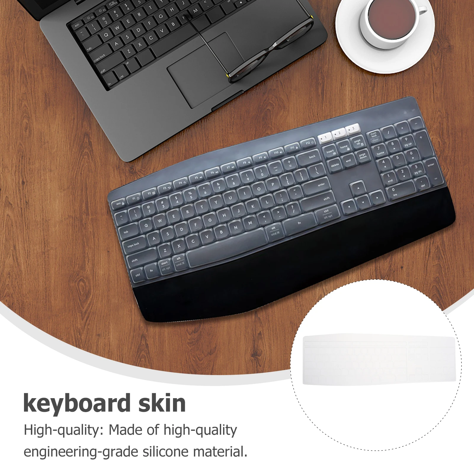 Ultra-Thin Silicone Skin Compatible With Mk850 Washable Reusable Keyboard Protector For Computer Durable Sound Reduction