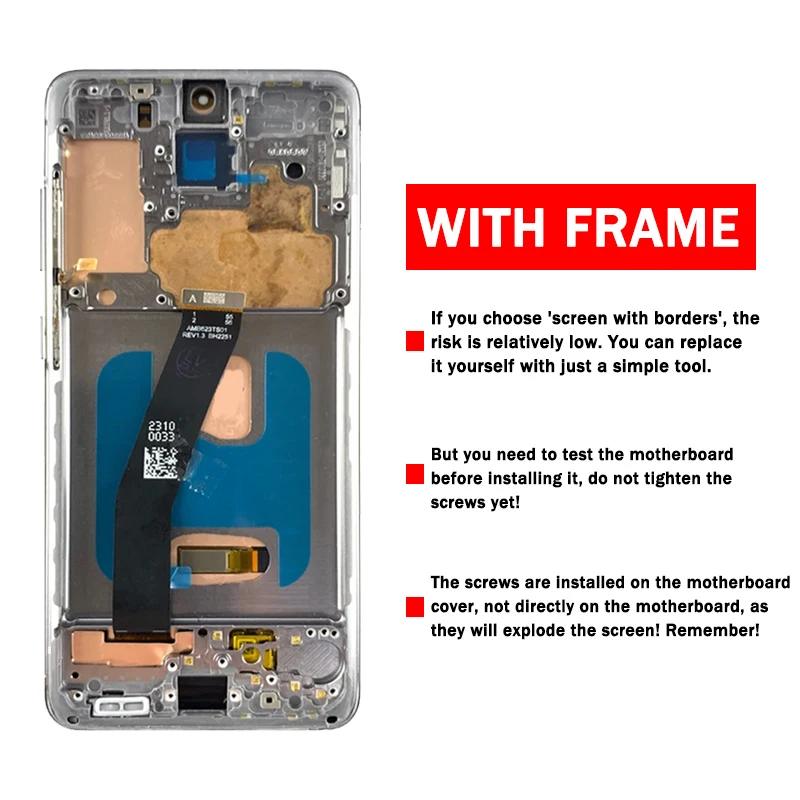 AMOLED S20 4G Screen For Samsung  S20 4G G980F SM-G980F/DS LCD Display with Frame Touch Screen Digitizer Assesmbly