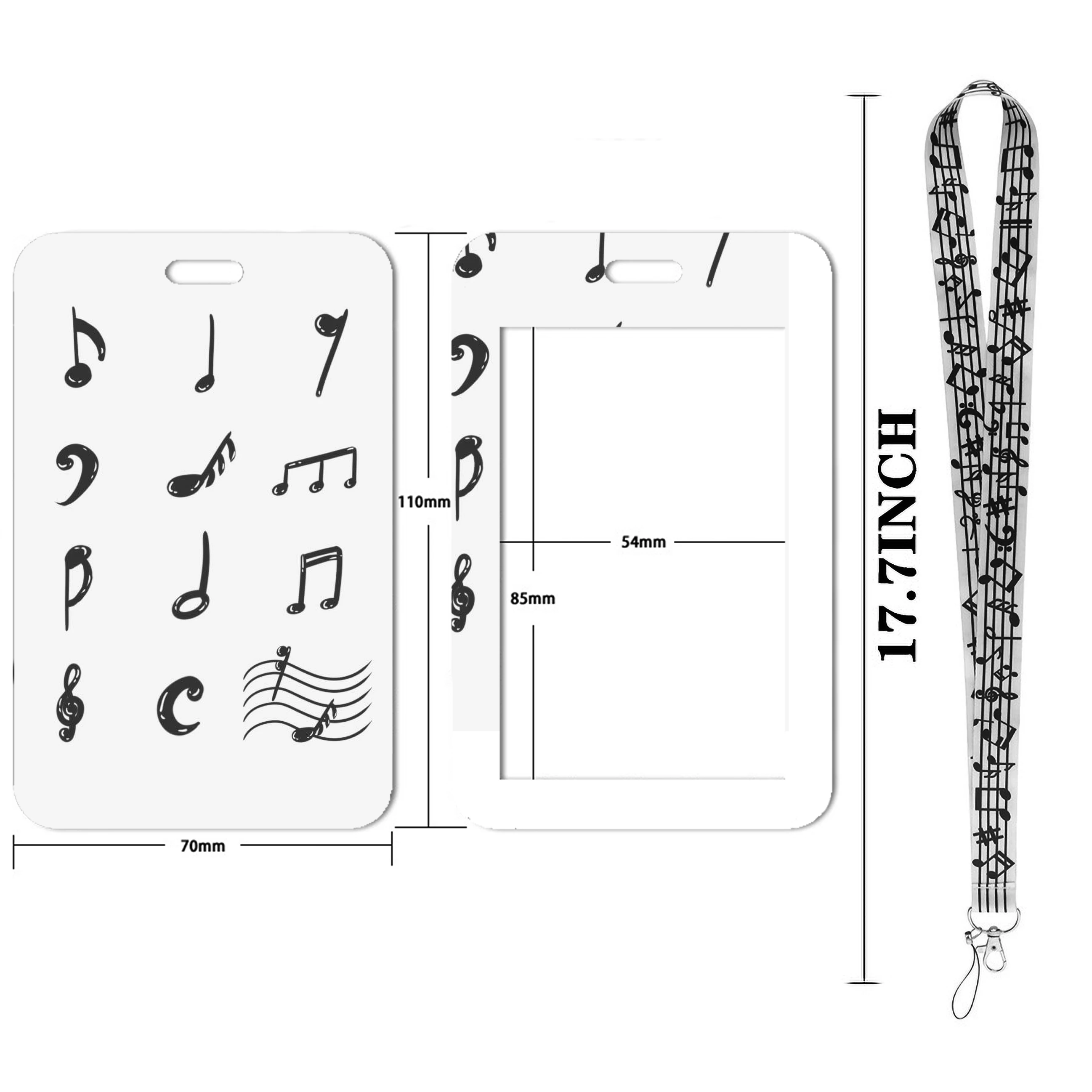 Beautiful and Beautiful Music Notes Series Card Set Student Transfer Card Campus Meal Card Hard Cover Keychain Rope Buckle 3