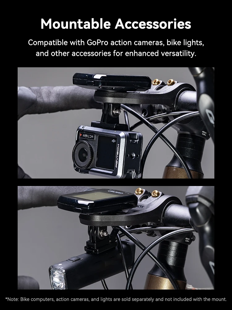 BiKe Staffa di montaggio per computer con supporto per luce Tachimetro Manubrio per Geoid IGPSPORT XOSS G Magene CYCPLUS Gps Contachilometri