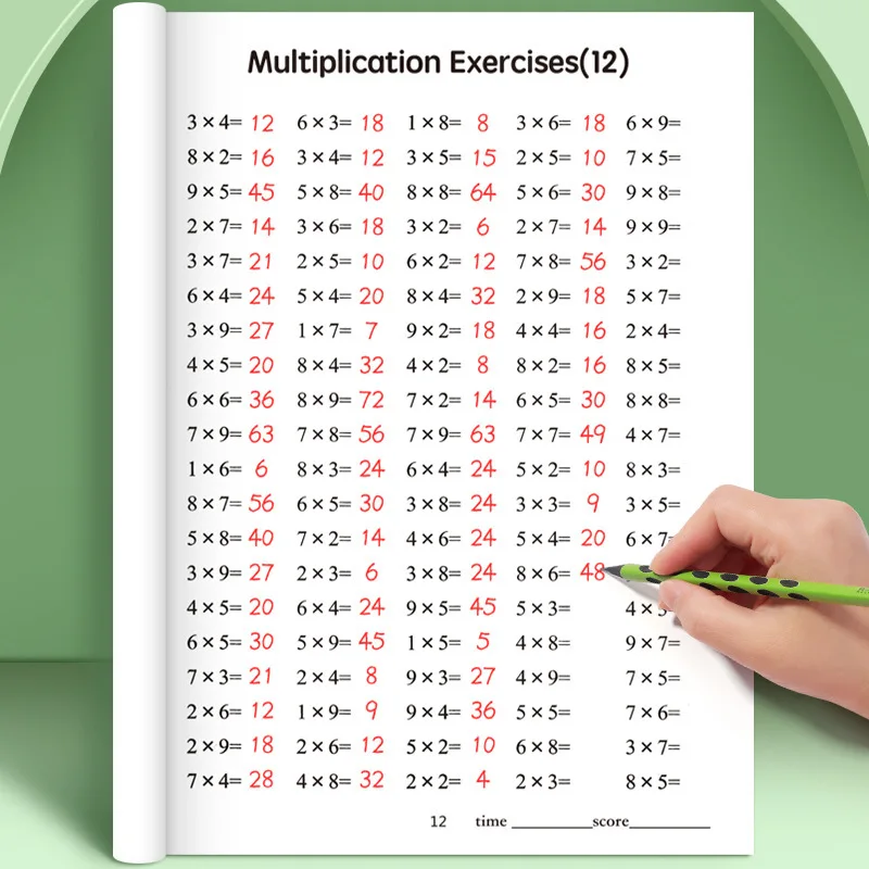 48 Pages Multiplication Division 99 Times Exercise Book Training in Mathematics Calculation Book for Children Aged 3-8 view 2