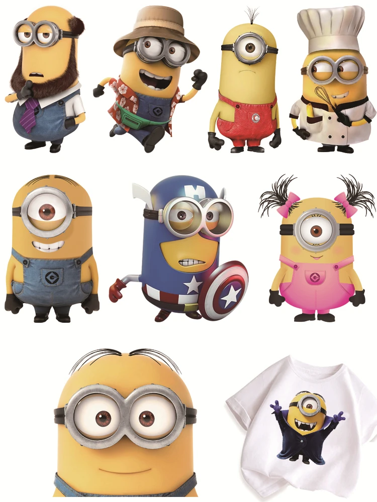 New Minions Patches for clothes iron on transfer DIY Sewing Decoration thermo-stickers for children vinyl stickers