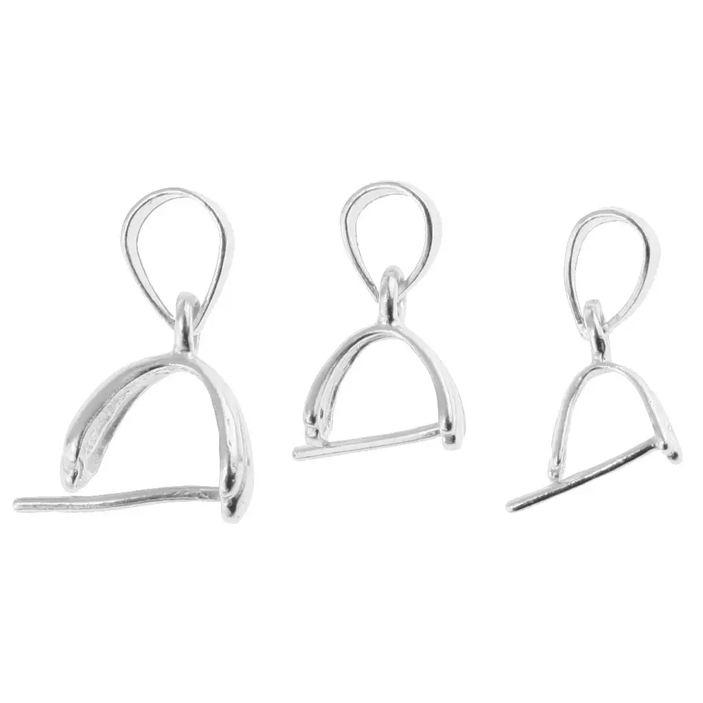 

925 Sterling Silver Pinch Bails Finding Necklace Clasp Jewelry Connector Pendant Accessories for DIY Necklace Making