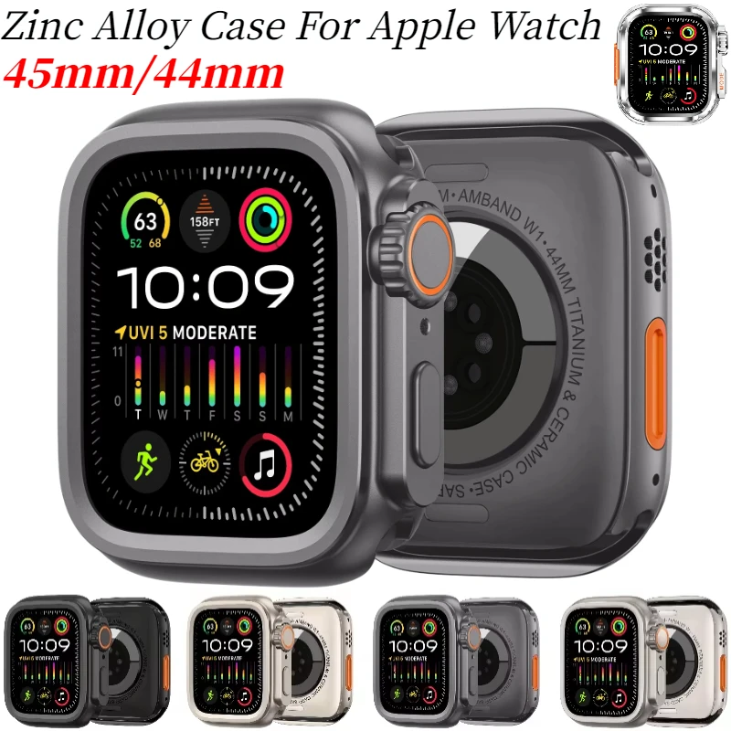 

Чехол из цинкового сплава для Apple Watch Ultra 2/1 49 мм 9 8 7 45 мм Замена секунд для защиты корпуса iWatch Series 6 5 4 SE 44 мм Чехол