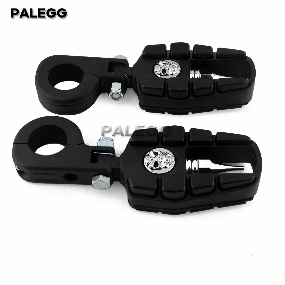 Motorcycle 32mm/ 38mm Highway Pegs Engine Guard Bar Clamp Footrest Foot Pegs Pedal For Harley Suzuki Yamaha Cafe Racer Universal view 2
