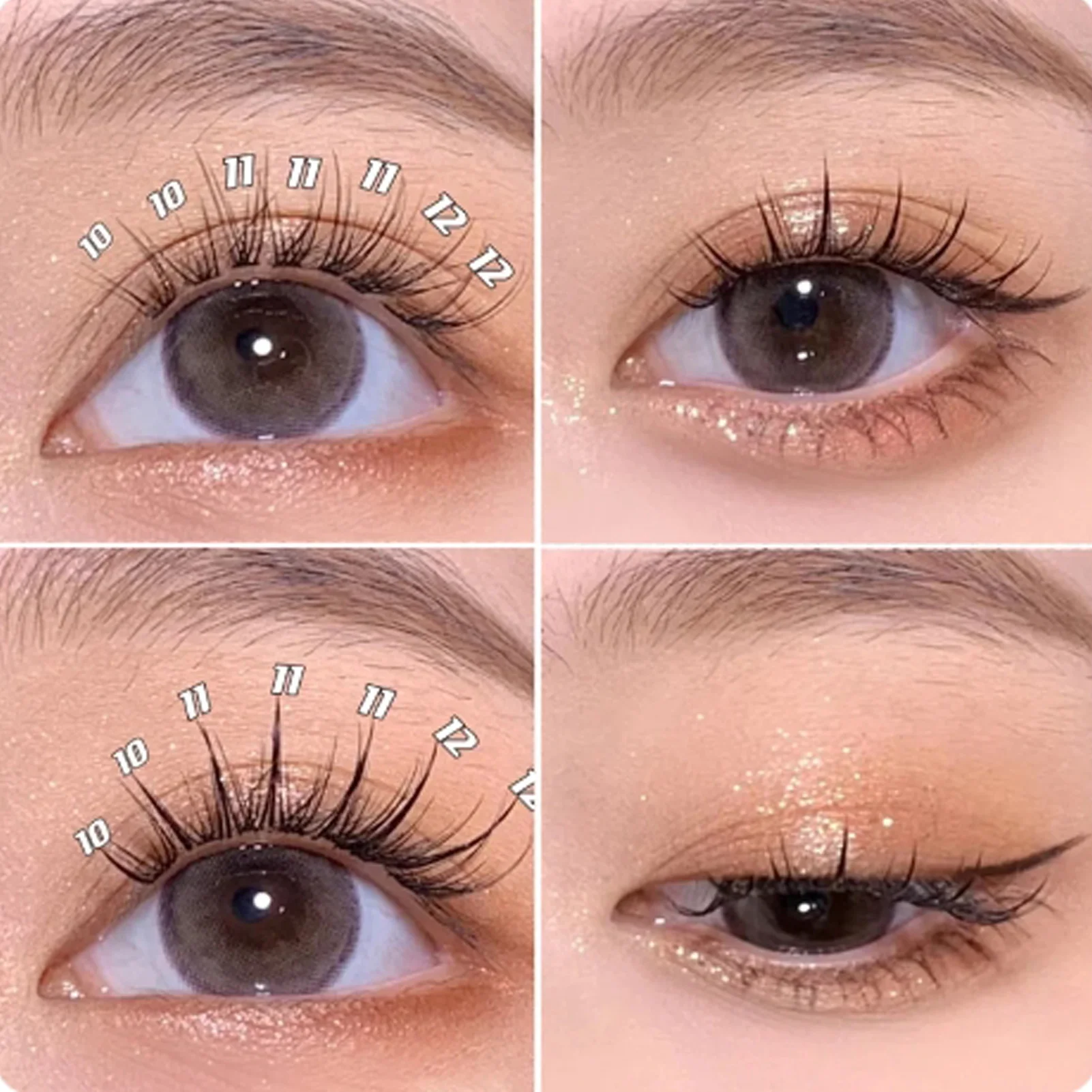 A/M Type A False Eyelashes 8-12mm Mix Fake Lashes Natural Fairy Lash Korean Makeup Individual Cluster Eye Lashes