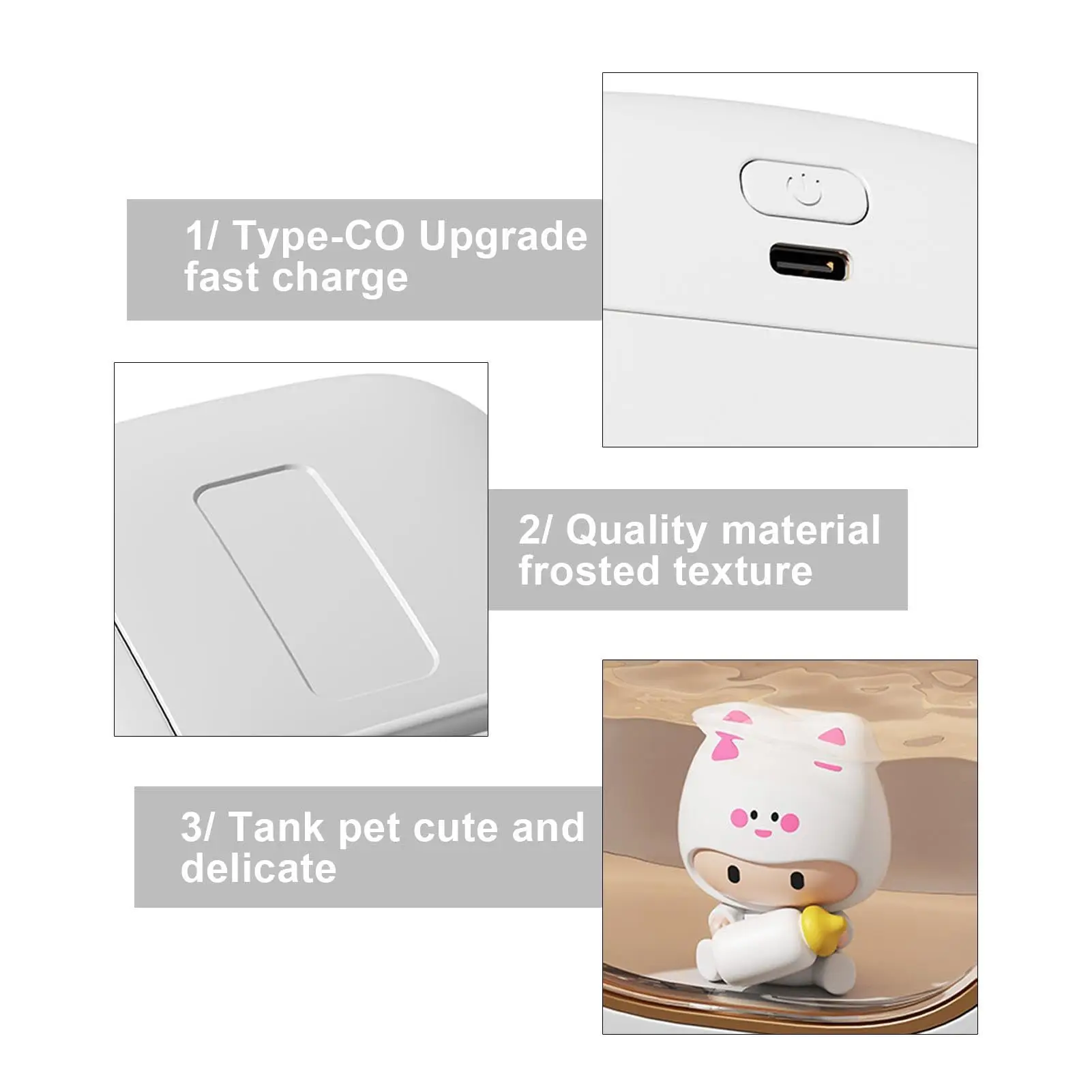 مرطبات صغيرة محمولة USB مع ضوء ليلي ، رذاذ مزدوج ، ضباب بارد ، صغير ، غرفة نوم ، مدرسة ، سيارة ، سفر ، شركة