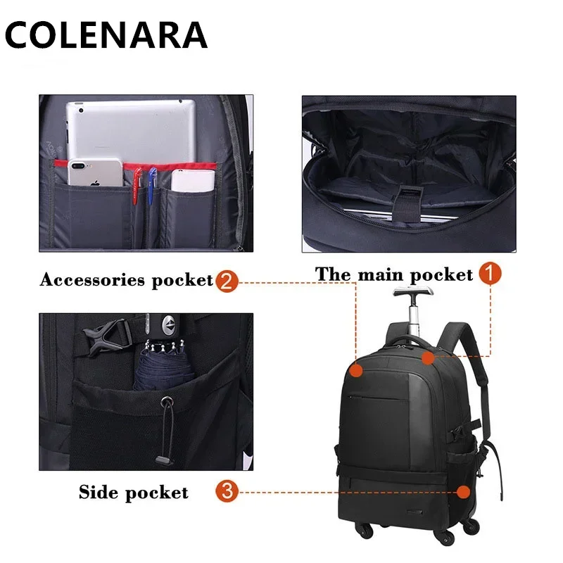 COLENARA Cabin Suitcase New 20 Inches Oxford Cloth Boarding Box Ladies Travel Shoulder Bag Student Trolley Case Carry-on Luggage