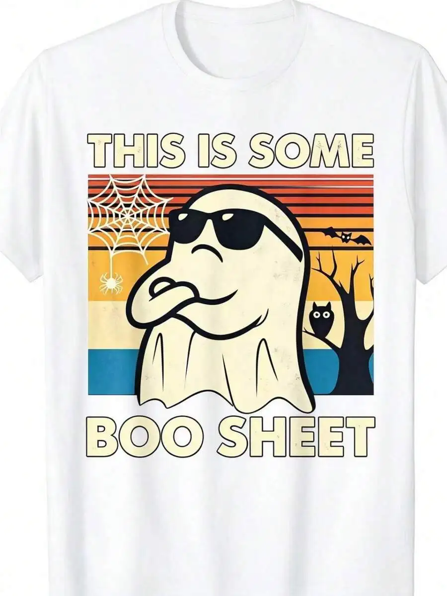 Vintage Retro Style, Funny Ghost Boo Sheet Halloween Graphic, Autumn Holiday Party, Mens Clothes Ropa De Hombre