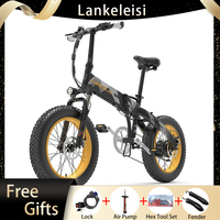 Electric Bike Lankeleisi X2000 48V 1000W 12.8AH LG Lithium Battery Spokes Wheel EBike Fat Tire Ebike 7 Speeds Foldable