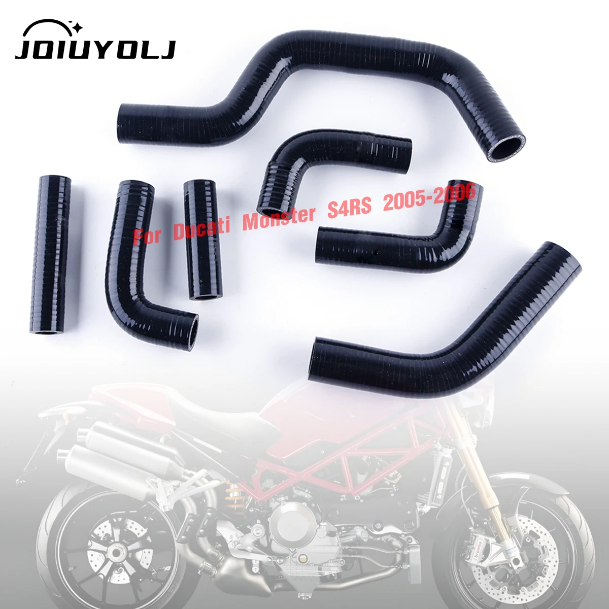 

7Pcs Black For 2005-2007 Ducati Monster S4RS Motorcycle Silicone Radiator Coolant Tube Pipe Hose Kit