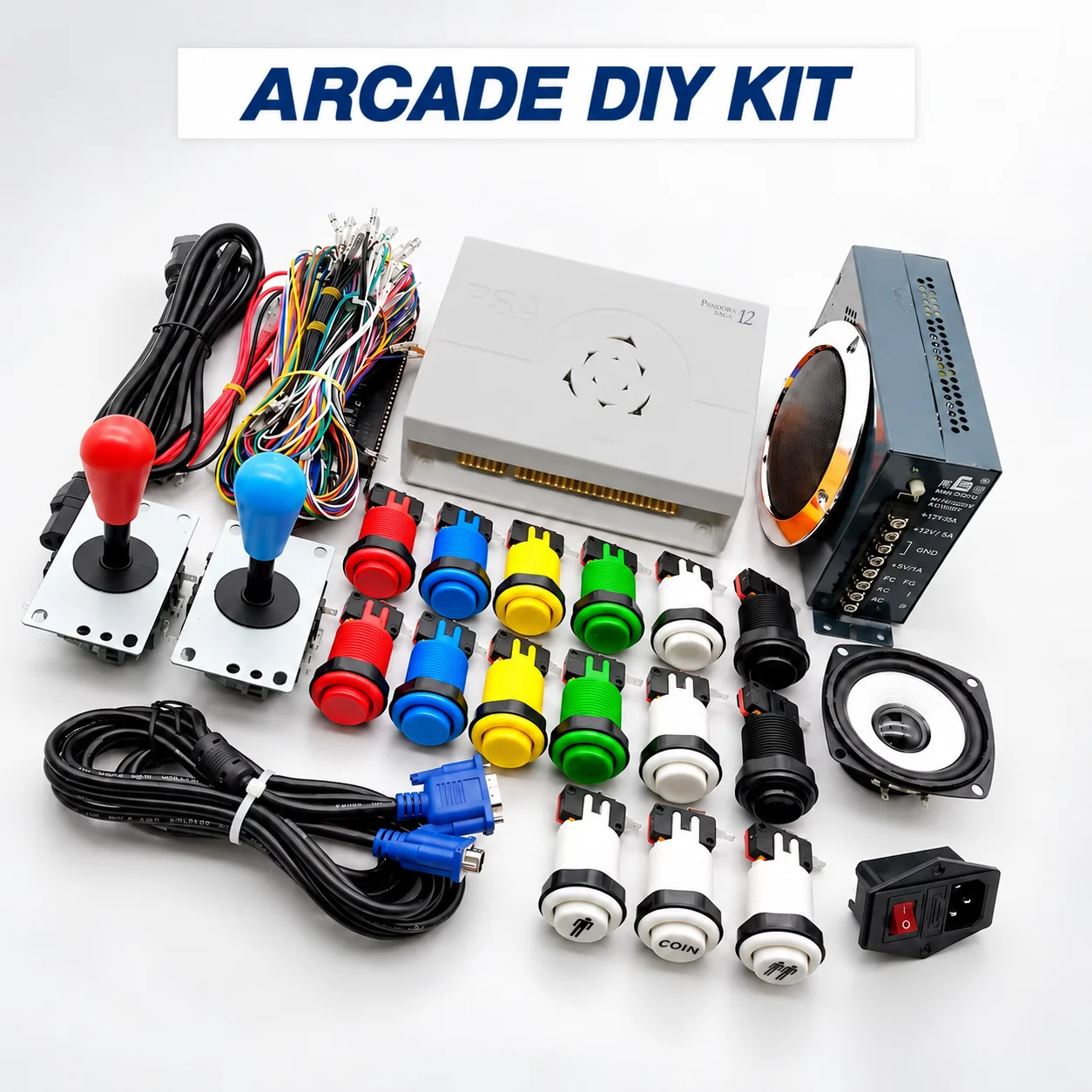 DIY Arcade Machine Cabinet Bundle Pandora Saga Box 3188 in 1 Game Console Set with HAPP Push Button Copy SANWA 8 Way Joysticks