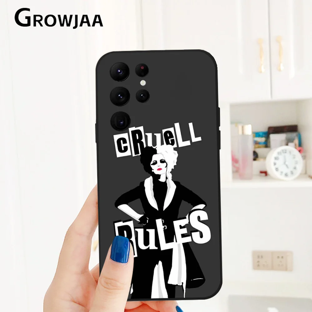 Cruella De Vil Phone Case for Samsung Galaxy S24 Ultra S22 S23 Ultra S21 S20 5G Protective Silicone TPU Funda