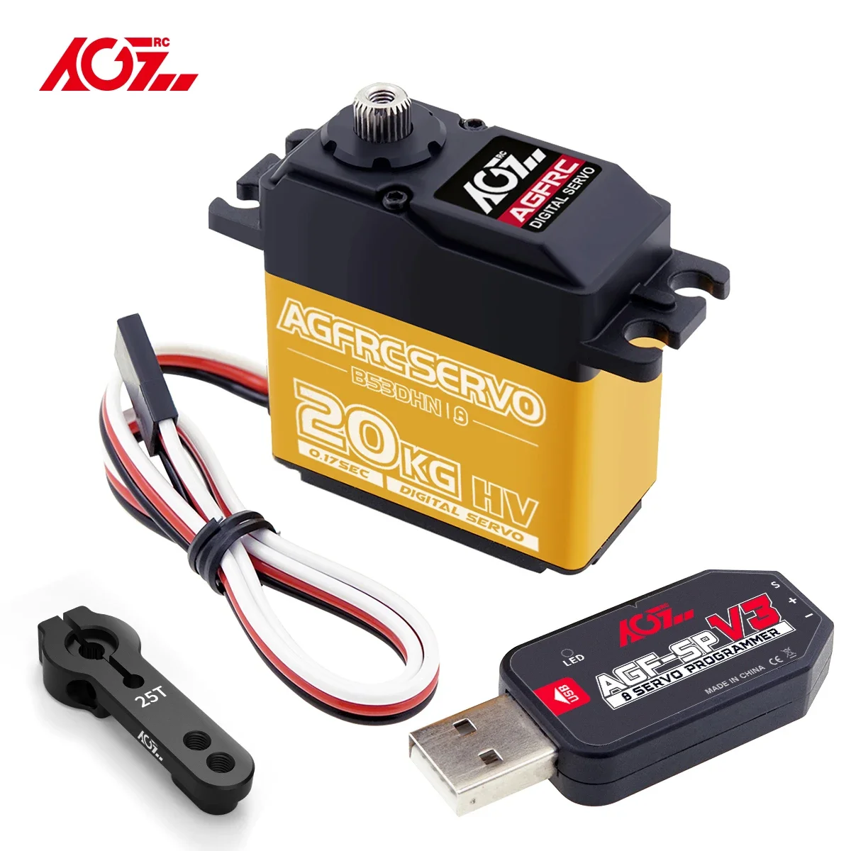 RoRuSAGFRC B53DHN Fast Speed 20KG Titanium Gear HV Programmable Digital DC  Motor For RC Car Part Airplane Robot Boat Model