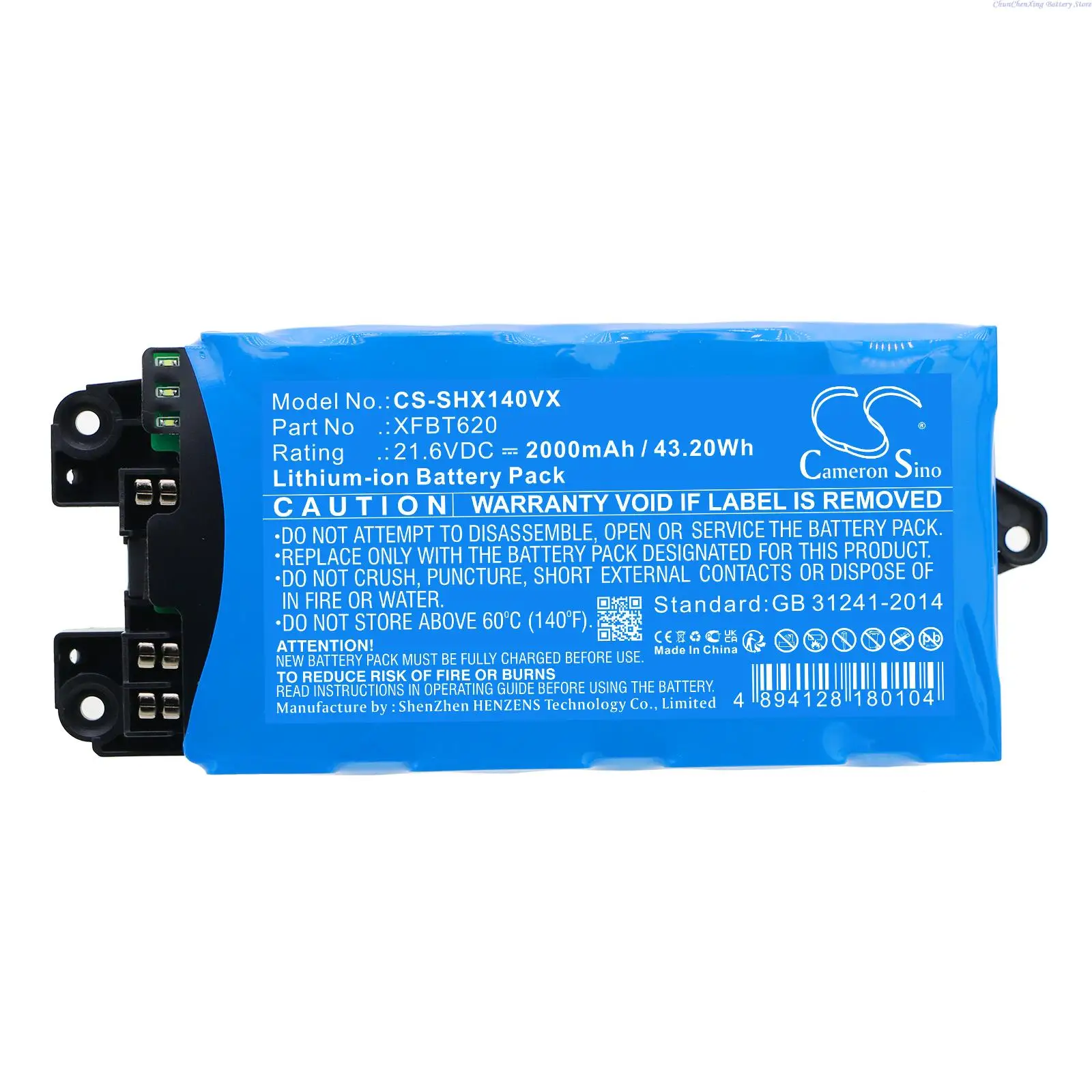 2000mAh Vacuum Cleaner Battery for Shark IX140,IX141,IZ141,UZ145,IX141H,IX142,IZ140,IZ140C,IZ141C,IZ142,WZ140