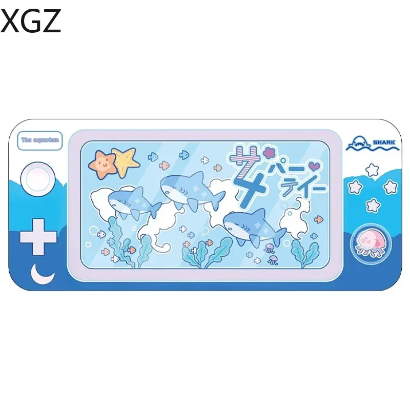 Kawaii GeekShare Cute Shark Party Mouse Pad Large Non-Slip Rubber 40x90 Desk Mat for Keyboard Gaming Office Work Accessories Rug