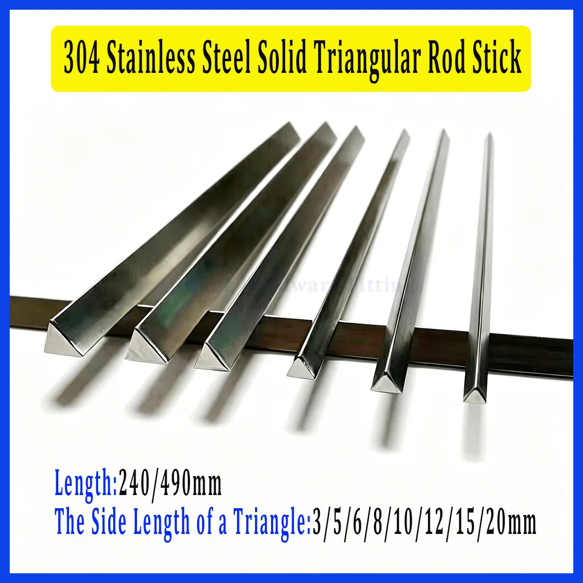 304 Stainless Steel Solid Triangular Rod, High Precision Durable Metal Bar, DIY Craft Industrial Hardware Making Raw Materials