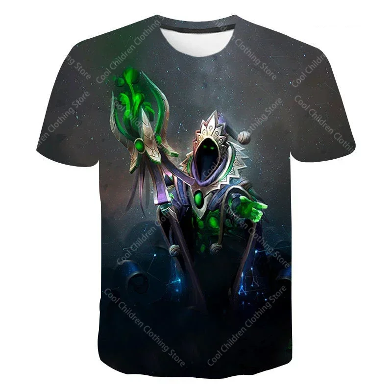 جديد دوتا 2 ثلاثية الأبعاد تي شيرت مطبوع بنين بنات ألعاب تي شيرت قصير الأكمام Harajuku الشارع الشهير بلايز المتضخم ملابس الوالدين والطفل #6
