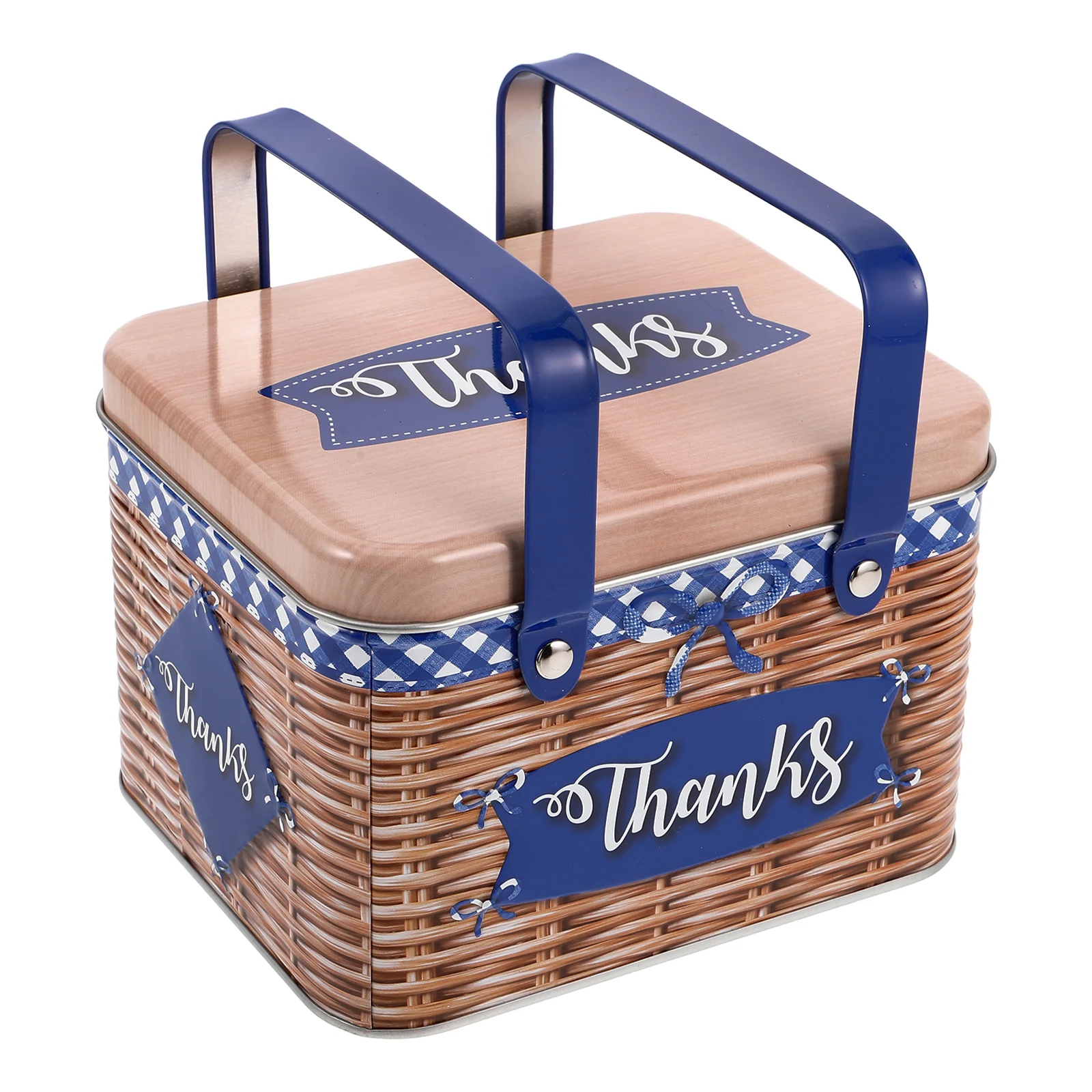 

Cookie Biscuit Box Metal Handle Storage Container Tin Jars Vintage Basket Kitchen Small Empty Can Hold Candy Gifts Snacks