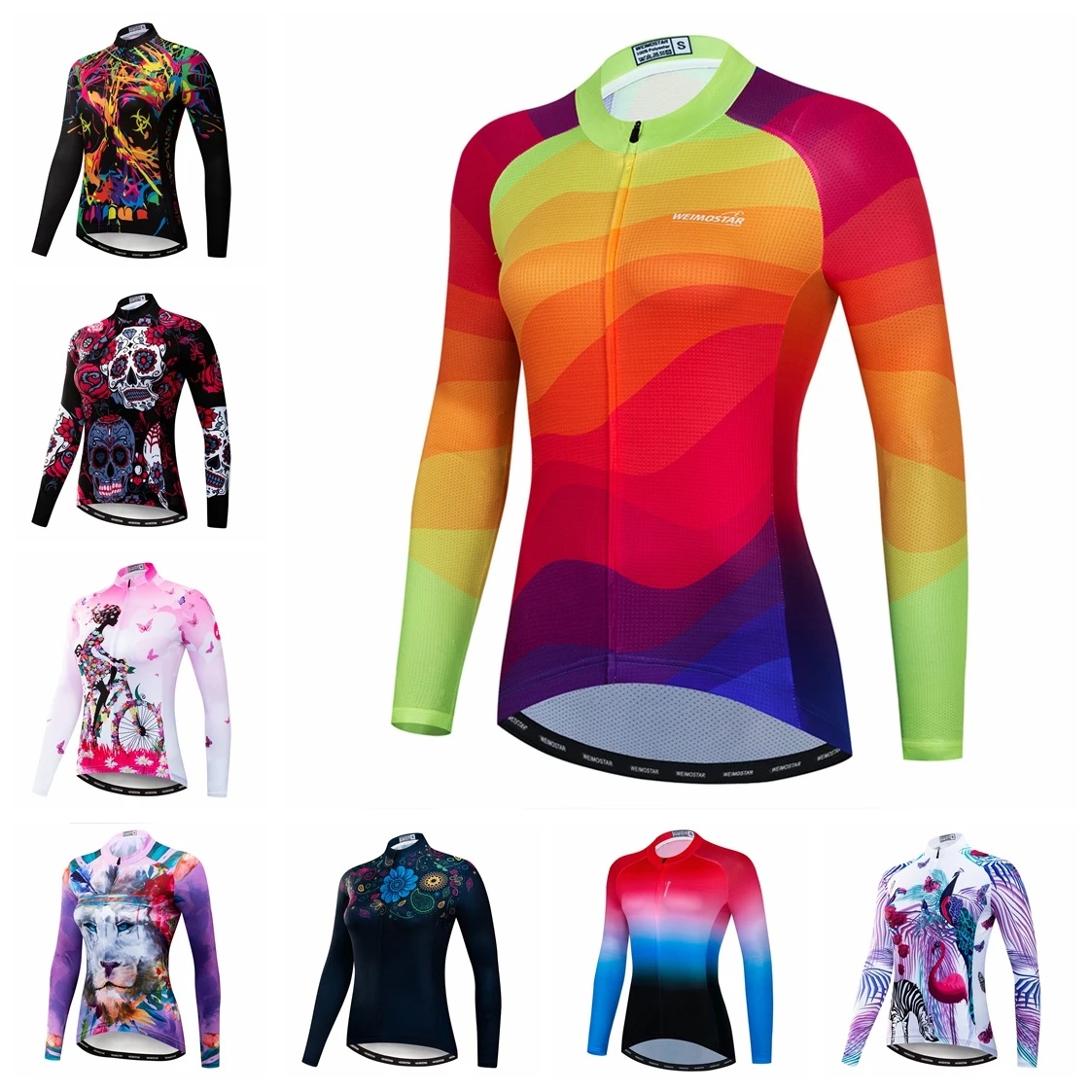 Cycling Jersey Women Bike jerseys long sleeve MTB Top  Pro Team Road Mountain Shirt Biker Clothing Cyclist Blouse Fall  Orange