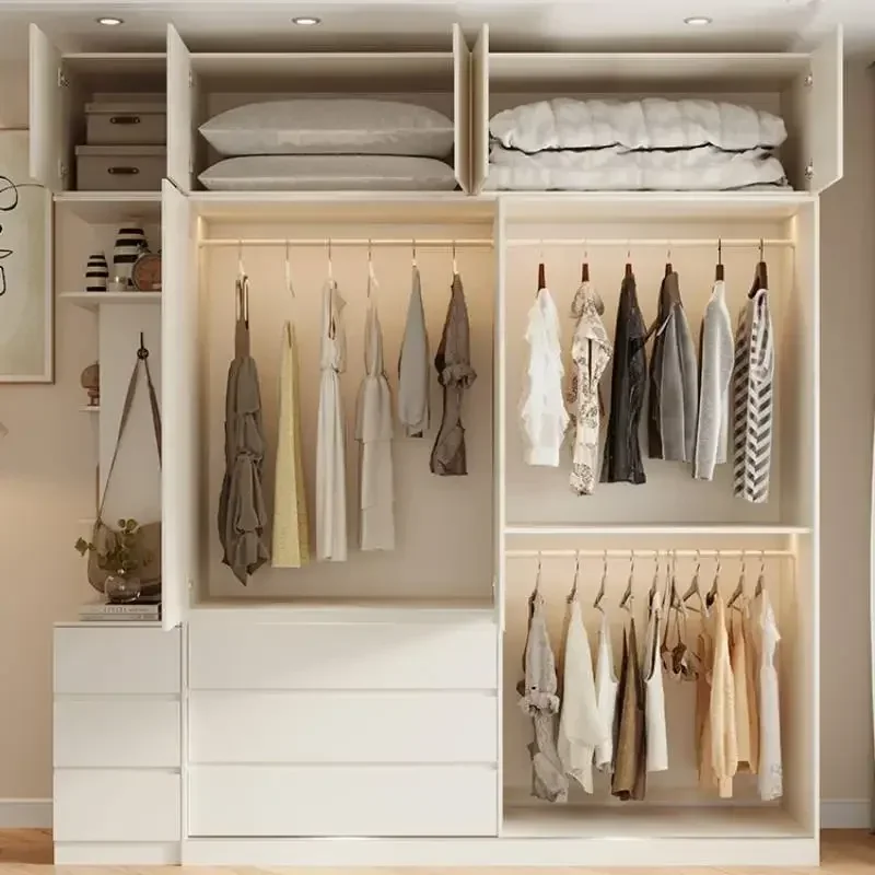 

Luxury Glass Doors Wardrobes Sliding Door Drawers Modern Wooden Wardrobe Storage Living Room Trendy Armario Unique Furniture