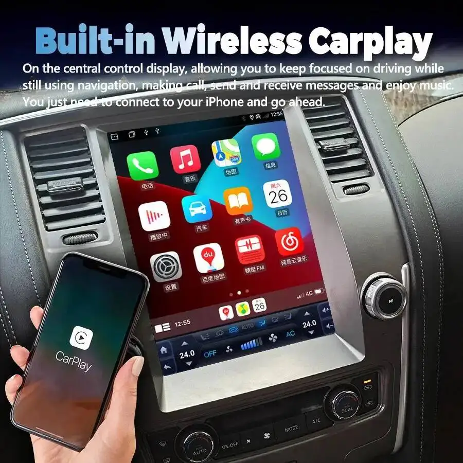 13.8'' Android Carplay For Nissan Patrol Armada Royale Y61 Y62 2016 2017 2018 Multimedia Player Head Unit WIFI Car Radio Stereo