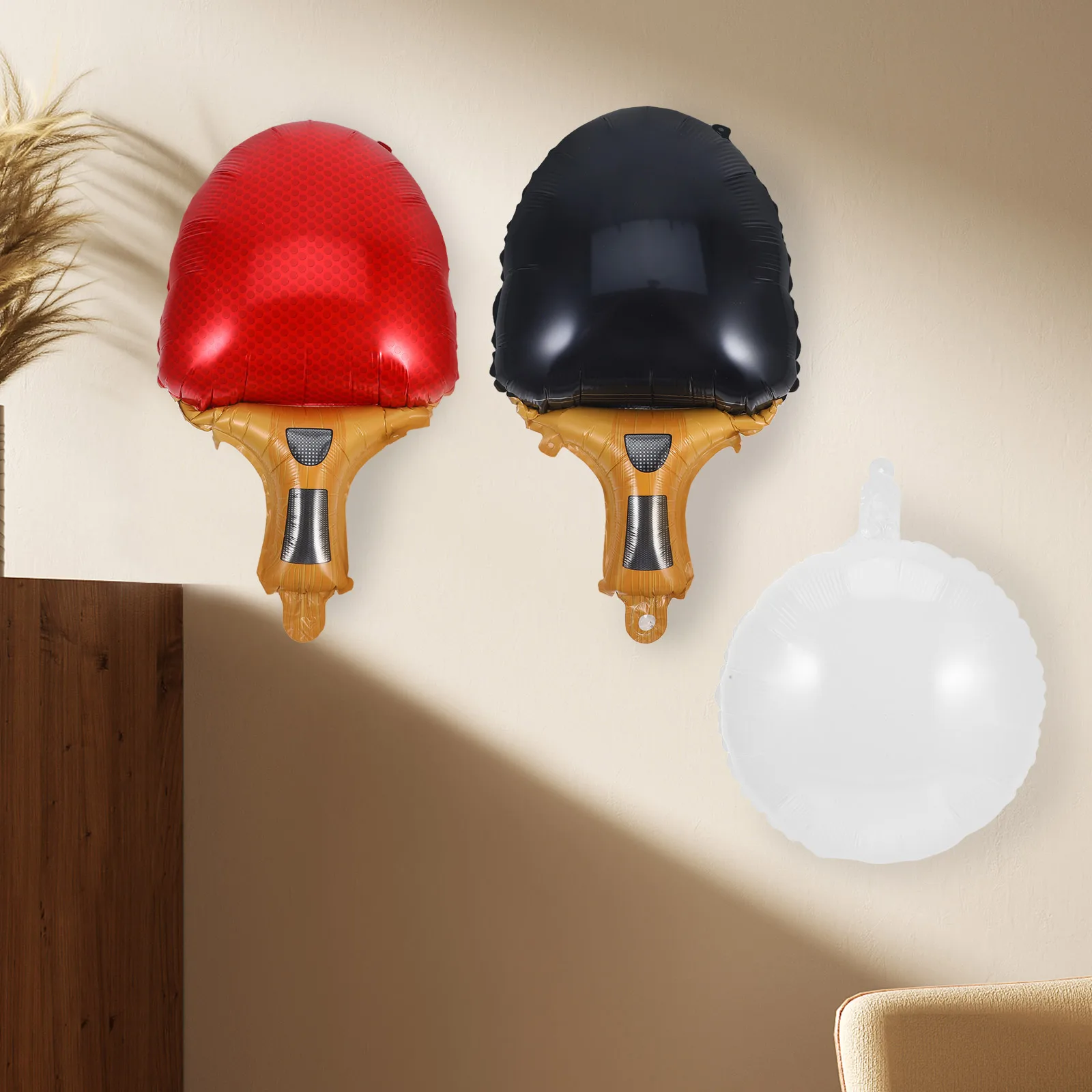 

Table Tennis Balloon Party Favor Balls The Banner Balloons Graduation Racket Decoration Aluminum Film Supplies Child