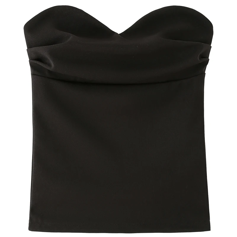 HXAO Conjuntos de pantalones con volantes Conjunto de dos piezas para mujer Conjunto de top de tubo sin tirantes y espalda descubierta Traje elegante con cordones Pantalones de pierna ancha Conjuntos de trajes