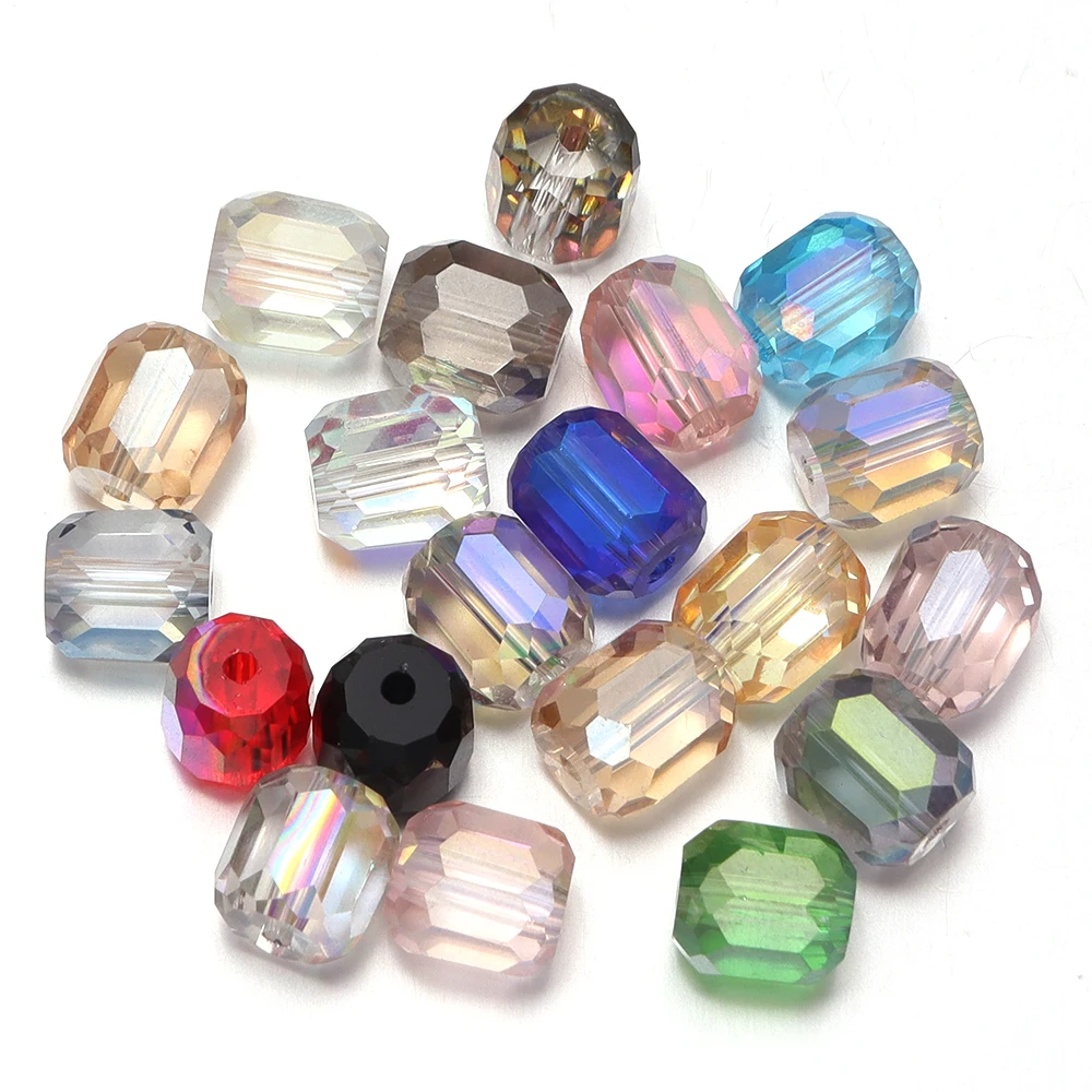 20 Stück zylinderförmige Österreich-Kristallperlen, facettierte runde lose Spacer-Perlen für die Schmuckherstellung, DIY-Halskette, Armband – Detail 3