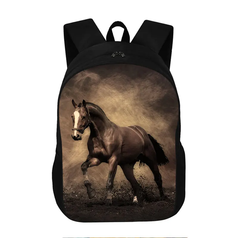 Mochila con estampado de caballo para adolescentes, morral escolar con bonito unicornio, regalo para niños y niñas