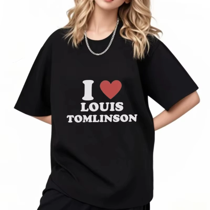 I Love Louis Tomlinsons Men WomenT Shirt Faith Future Singer Amazing Tee Shirt Crewneck T-Shirt Cotton Plus Size Tops