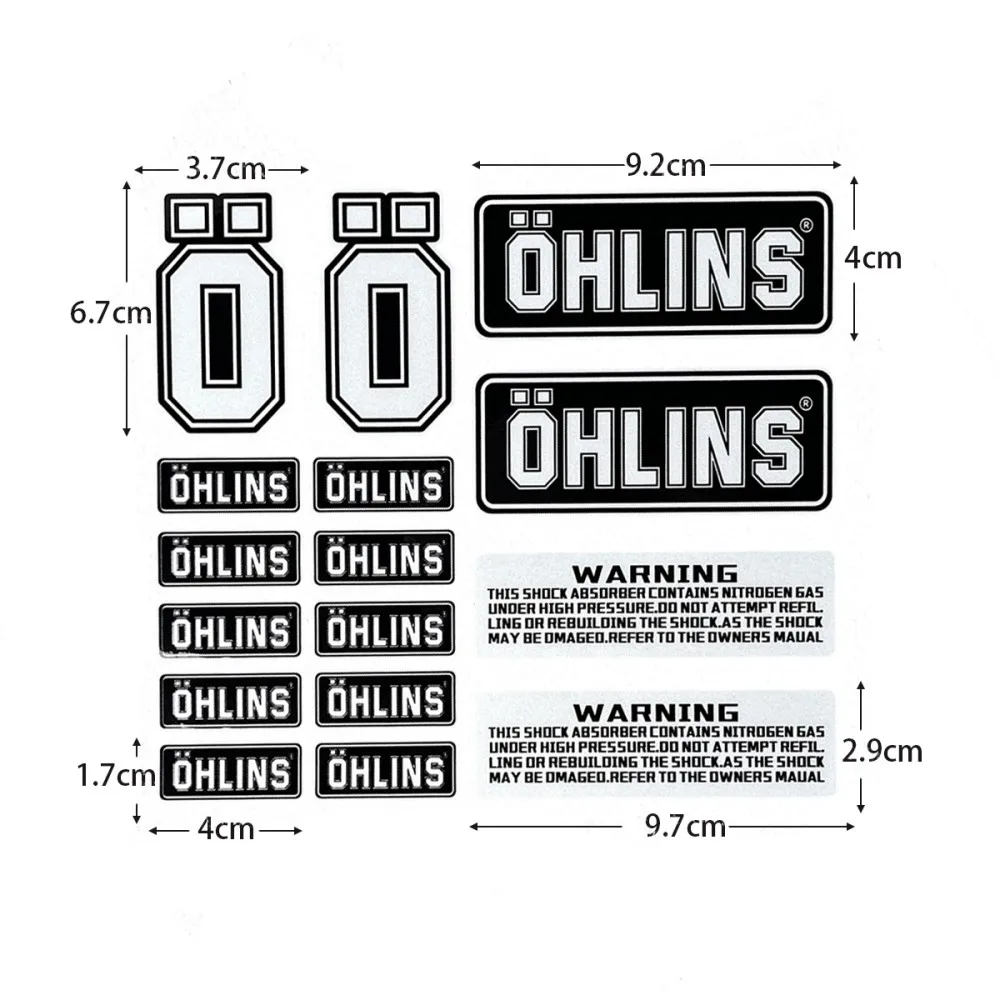 OHLINS Motorcycle Suspension Stickers Set Waterproof Reflective Decals for Motorbike Shock Absorber Tuning Accessories view 5