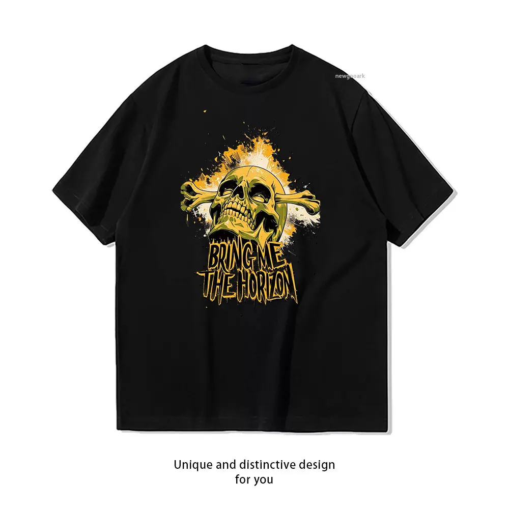 

Bring Me the Horizon Skull Art T-Shirt Casual cotton graphic t shirts Creative streetwear Classic O-neck shirt