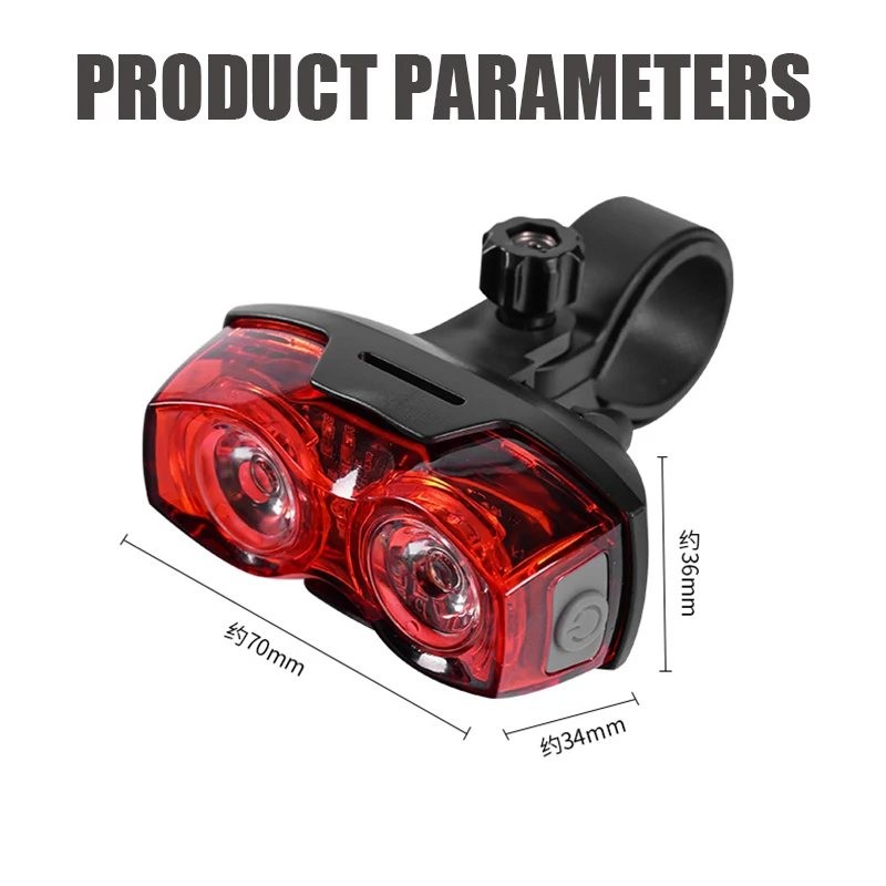 2 LED 400LM Bicycle Rear Light Bike Light Waterproof AAA Batteries Mtb Taillight Seapost Tail Lamp Bike Accessories