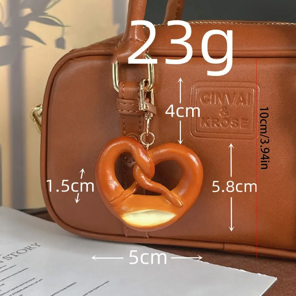 Kawaii Bagel Alkaline Bread Pendant Pretzel Keyring Simulated Food Key Chain Car Pendant Keychain Croissant Bag Accessory Gift