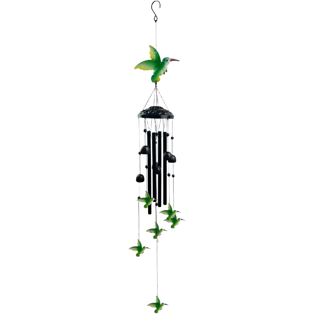 Garden Wind Decor Hummingbird Wind Chime Charming Space Enhancer Sturdy Metal Construction Delicate Bird Design