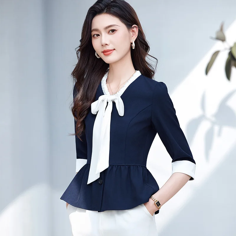 Hotel Reception Suit Jacket for Women Spring Summer High-end Professional Suit Set Beautician Jewelry Store Workwear