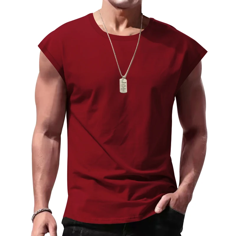 Men\'s Wear New Sleeveless T-shirt Men\'s Summer Leisure Sports Loose fitting Men\'s Short  vest sir