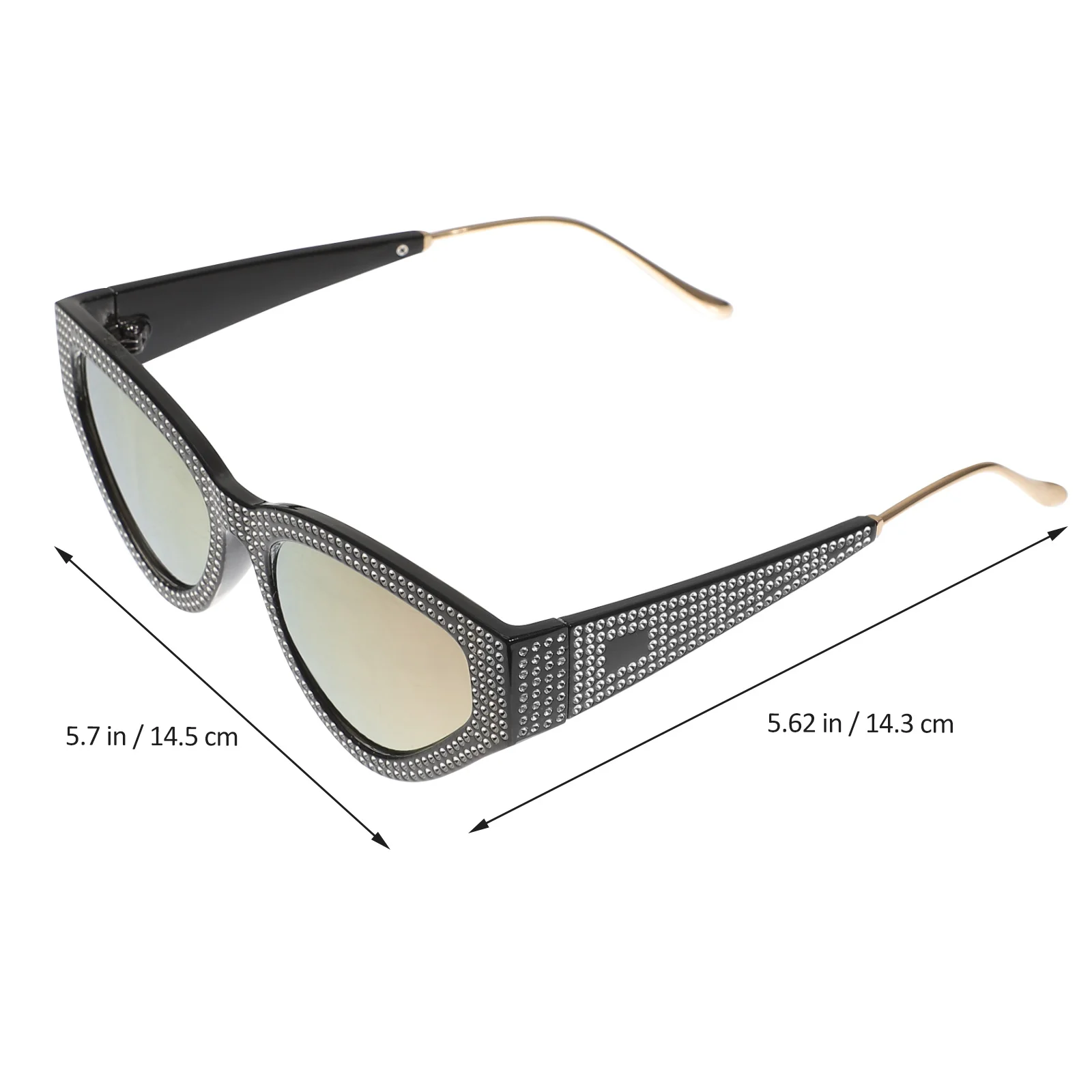 

1 Pair Women'S Metal Frame Rhinestone Sunglasses Uv Protection Lightweight Shiny Diamond Decorated Fashion Eyewear For Beach