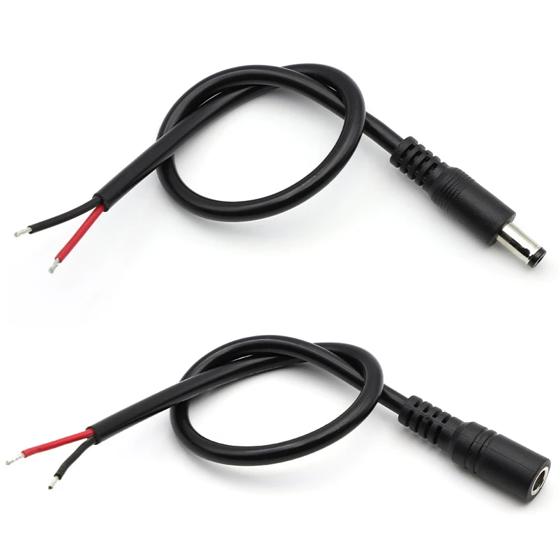 1/2/5Pcs 18AWG 5,5x2,1mm DC Männlich oder Weiblich Power Stecker Kabel Jack Adapter Stecker 12V 10A Netzteil Kabel DIY Für CCTV LED – Detail 1