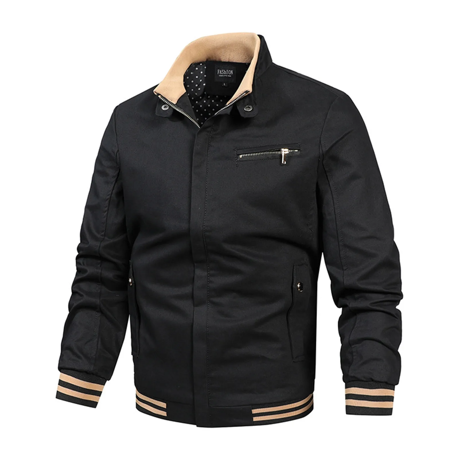 

Men's Lightweight Cotton Casual Jackets Spring And Autumn Casual Outerwear With Pockets Men's Jacket Casual Trunkcoat Jacket