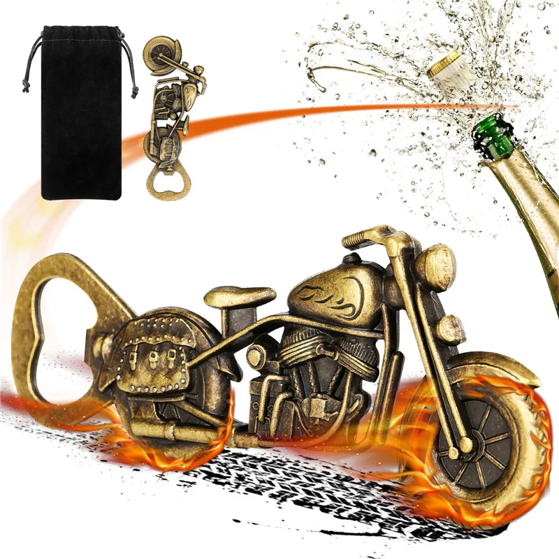 

Cool Bronze Motorcycle Shape Bottle Opener Metal Beer Corkscrew for Party Club Openers Gadget Wedding Barware Gift Set