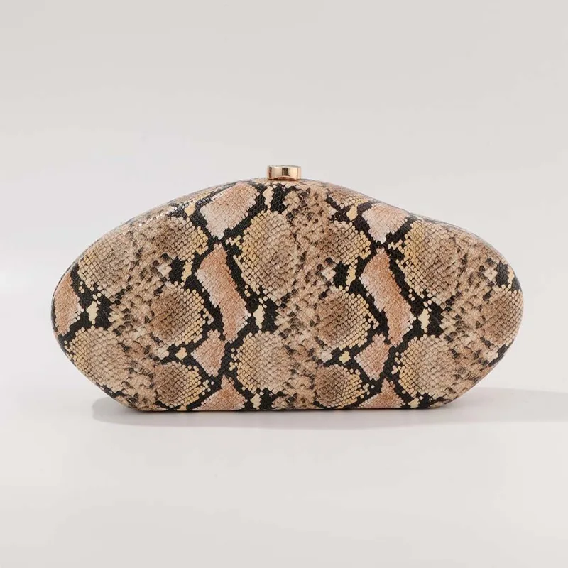 

Retro Irregular Snake Pattern Acrylic Evening Bag 2025 New Chain Shoulder Crossbody Bag Wedding Bridal Party Purse Handbag