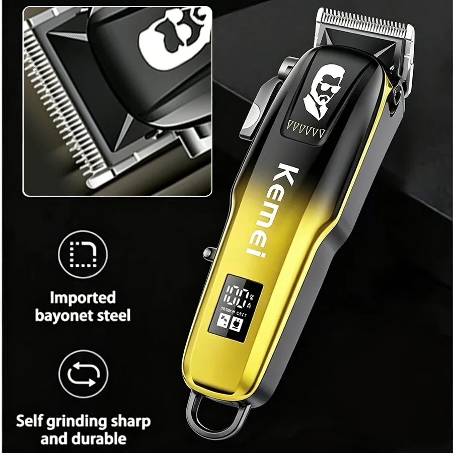 Kemei Original Haarschneidemaschinen-Set für Herren, elektrischer Rasierer, kabelloser Haartrimmer, professionelle Haarschneidemaschine, KM-709A, KM-TX10-Set – Detail 7