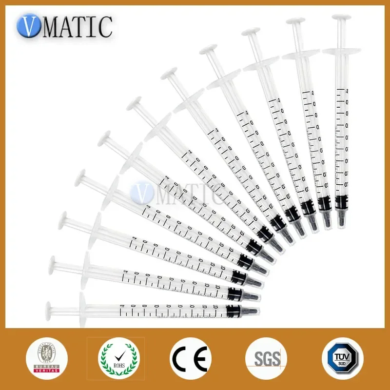 

Free Shipping 100Pcs Non Sterilized High Quality 1ml/cc Plastic Glue Dispensing Syringe
