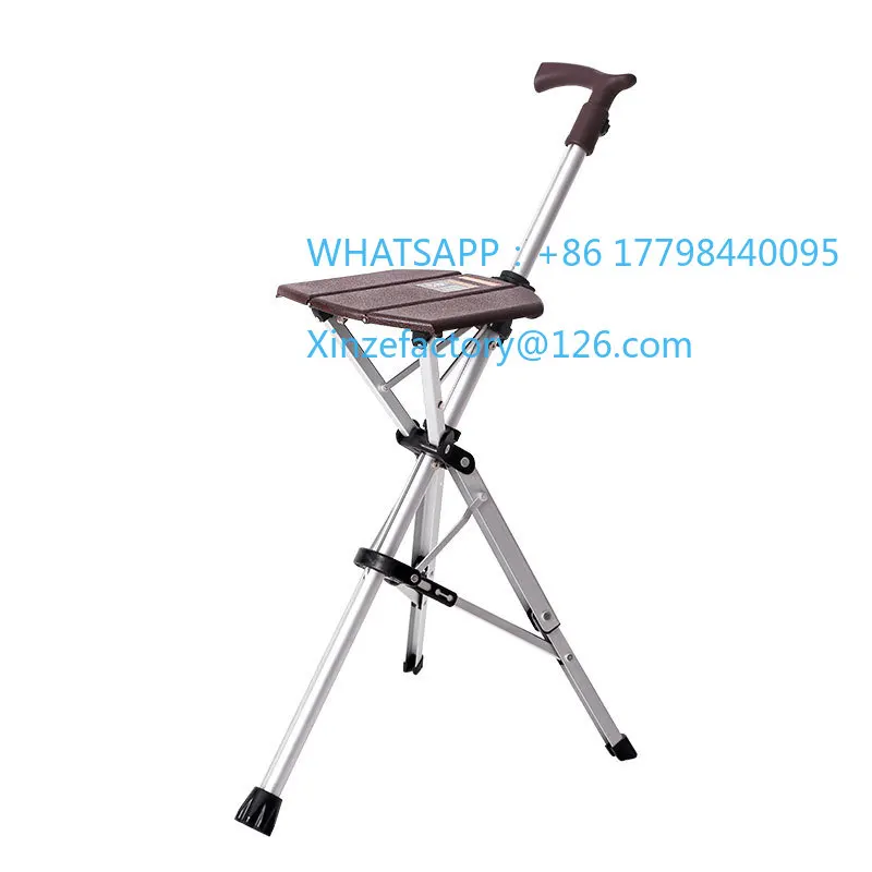 

Customizable Elderly Cane Stool Portable One-click Open Cane Chair