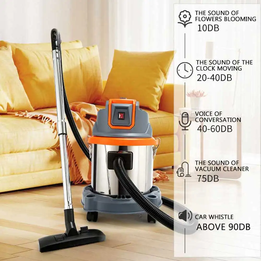 2025 Высококачественный бытовой пылесос объемом 20 л, пылесос двойного назначения для сухой и влажной уборки, мощный пылесос мощностью 1500 Вт.